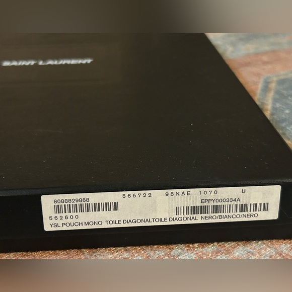 NWT SAINT LAURENT Rive Gauche Wristlet/ Clutch Bag Black w/ Box, Dust Bag, COA - Picture 15 of 16
